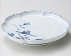 古染菊（手描き）雪輪型皿