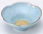 五釉金（水色） 花型小鉢