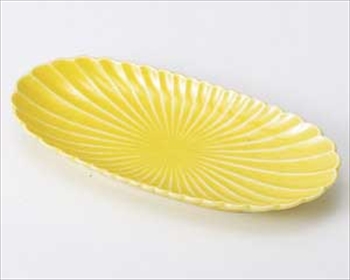 黄菊形楕円皿