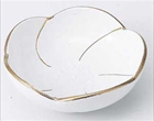 白吹金彩梅型鉢
