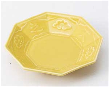 黄釉八角皿