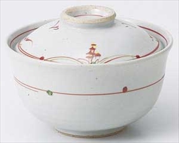赤絵草紋円菓子碗