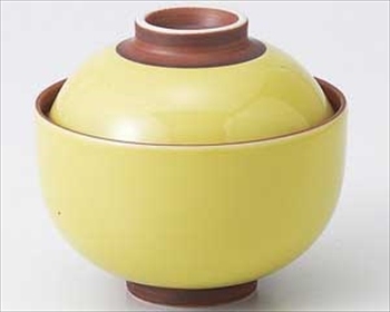 黄釉円菓子碗