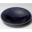 藍釉円舞盛皿