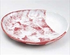 赤楽楕円皿