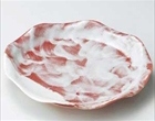 赤楽花型皿