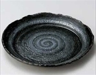 黒釉粉引皿