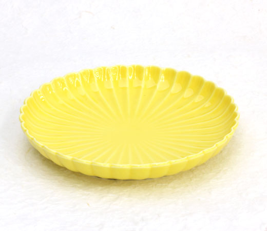 黄釉菊型５.０皿