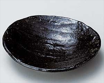 風紋小判皿（黒）