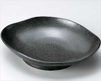 強化黒釉楕円盛鉢
