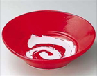鉄赤渦紋丸鉢
