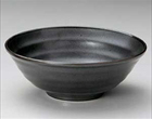 黒結晶釉縄文型６.８麺鉢