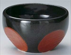 黒柚子赤丸紋中鉢