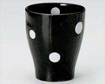 黒釉水玉カップ