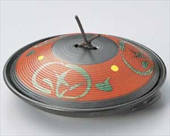 朱巻丸紋陶板鍋