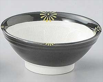 黒釉黄丸紋すり鉢