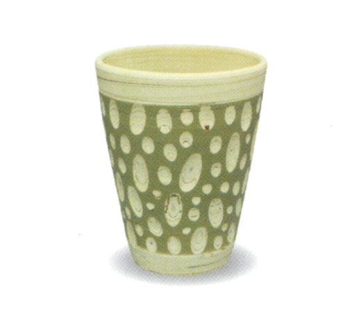 フリーカップ 薄緑水玉